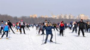 Учащиеся и сотрудники образовательных учреждений г. Чебоксары приняли участие в массовой лыжной гонке "Лыжня России-2018"