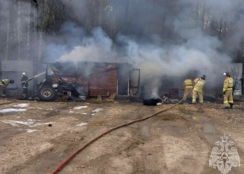 Пожар произошел на территории промзоны в Кстовском районе утром 29 апреля